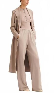NEW SCANLAN THEODORE crepe knit soft trouser in oyster